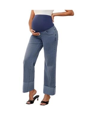 Cuffed Hem Maternity Jeans Size M (6/8)